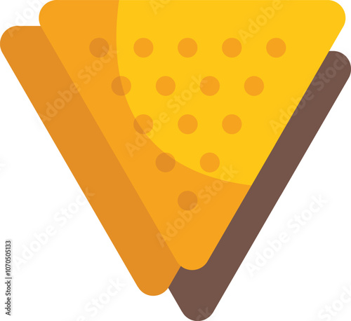 Nachos logo is forming a triangle shape with tortilla chips for mexican food