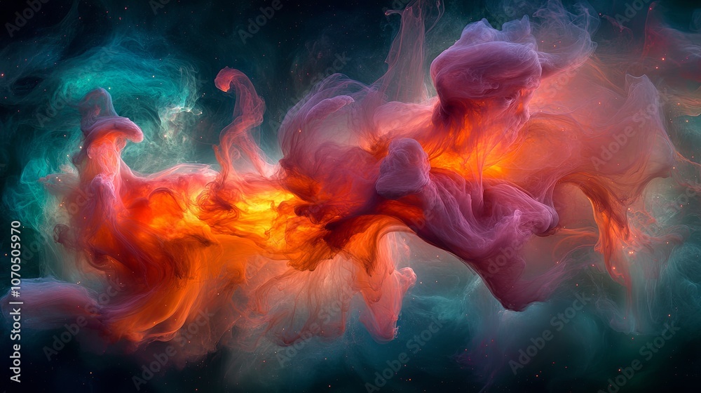 Fototapeta premium Swirling Fluid Patterns in Vibrant Colors