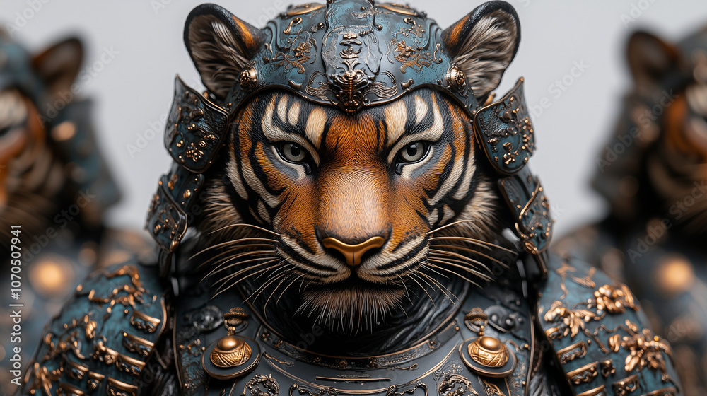 Fototapeta premium Tiger Knight in Medieval Armor.