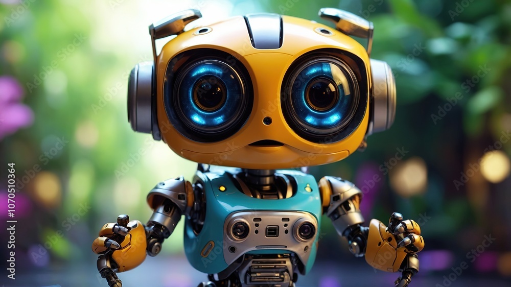 Adorable robot, tiny and waving, a tilt-shift masterpiece. Adorable robot, tiny and waving, a tilt-shift masterpiece.