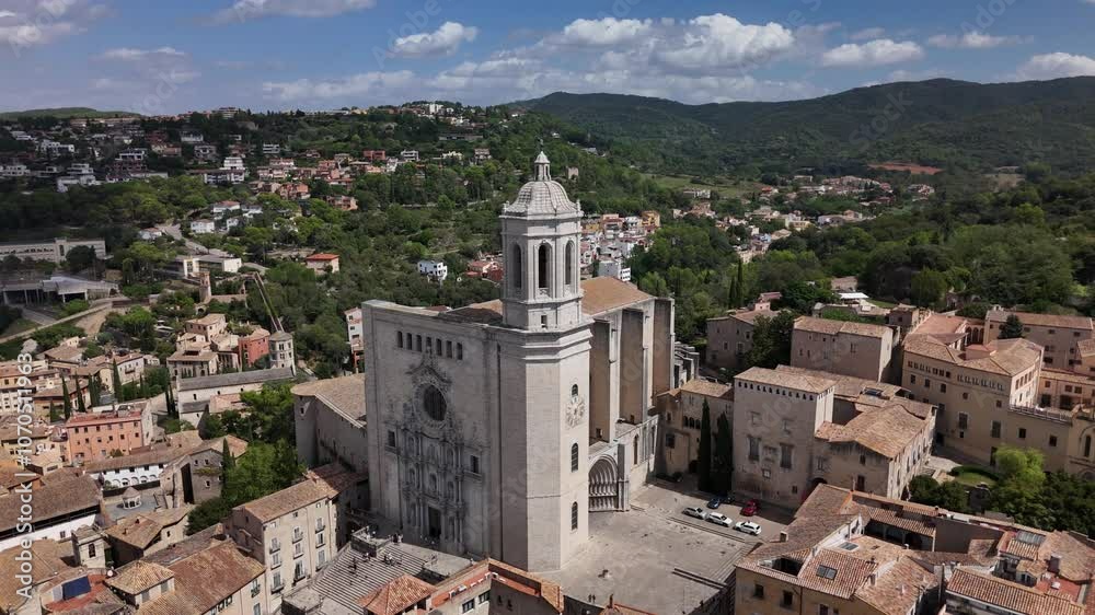 Exploring the Majestic Girona Catedral de Santa Maria Against a Scenic Backdrop Exploring the Majestic Girona Catedral de Santa Maria Against a Scenic Backdrop
