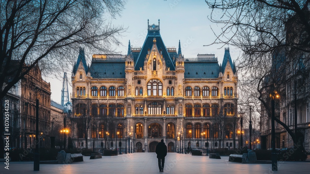 Fototapeta premium A historic government building with grand architecture,