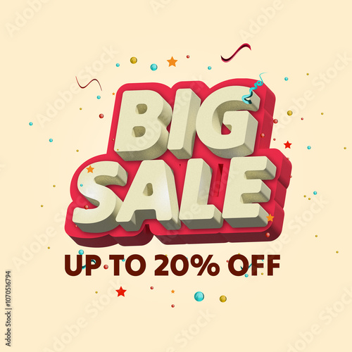 Big sale banner. Vector illustration up to 20 off