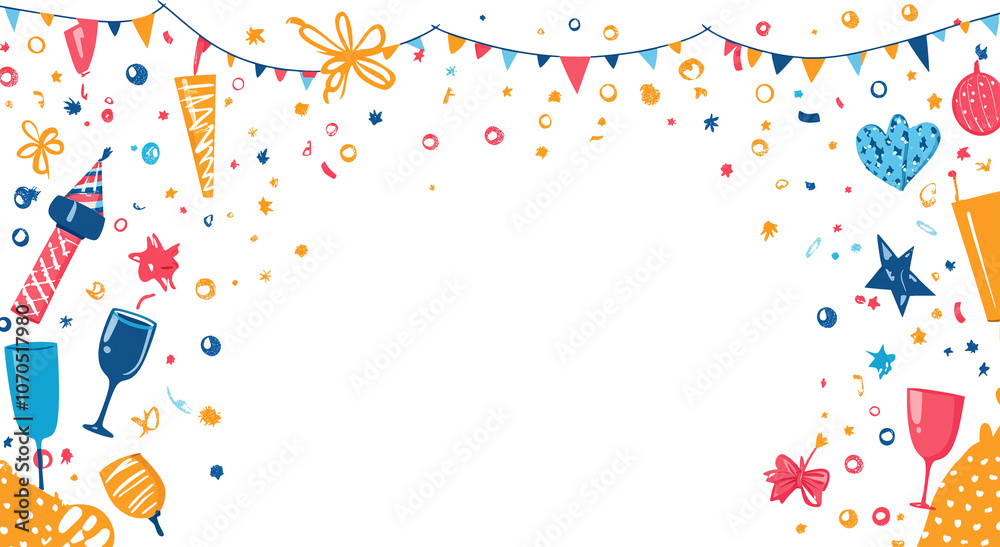 Simple transparent background vector illustration with confetti and party symbols, ideal for overlaying.
For anniversary, birthday, wedding, card, invitation, wallpaper, banner, leaflet, cover, web. Simple transparent background vector illustration with confetti and party symbols, ideal for overlaying.
For anniversary, birthday, wedding, card, invitation, wallpaper, banner, leaflet, cover, web.