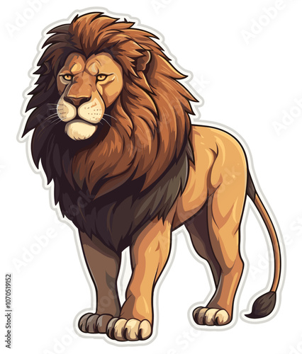Cartoon sticker of a Lion
