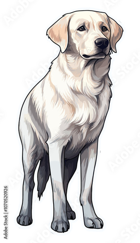 Cartoon sticker of an adult Labrador dog