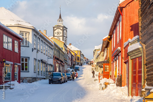 Winter in the world heritage city of Roeros (Røros)