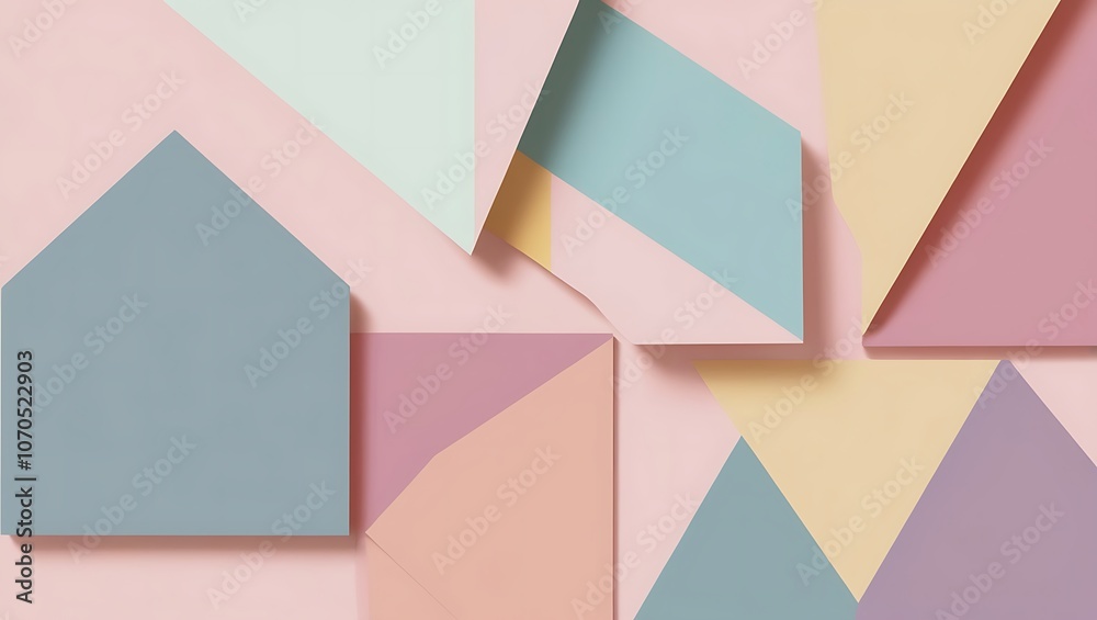 Abstract pastel geometric background. Generative Ai. Abstract pastel geometric background. Generative Ai.