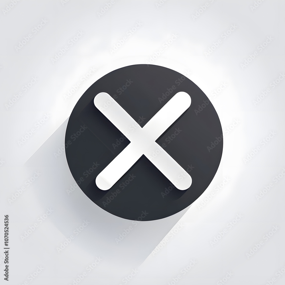 Fototapeta premium cancel x button black