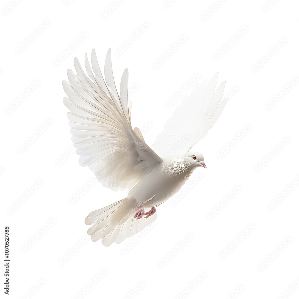 A white dove in mid-flight, showcasing its elegant wings and graceful form., isolated on a transparent background. A white dove in mid-flight, showcasing its elegant wings and graceful form., isolated on a transparent background.