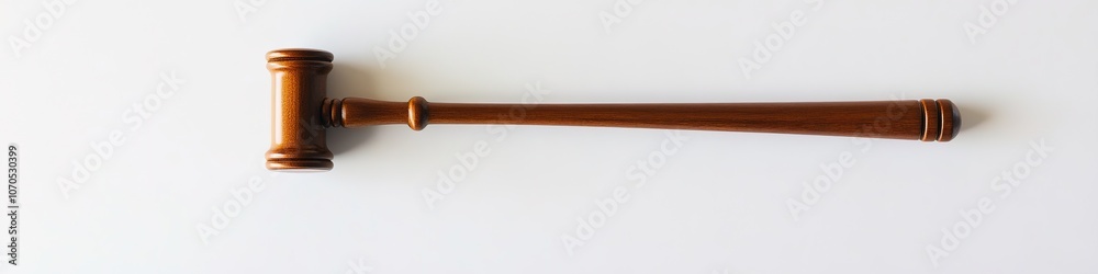 Brown wooden gavel on white, symbol of law and justice Brown wooden gavel on white, symbol of law and justice
