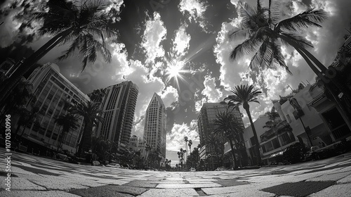 Obraz na płótnie Downtown San Diego, CA. dramatic angles, amazing photography w salonie