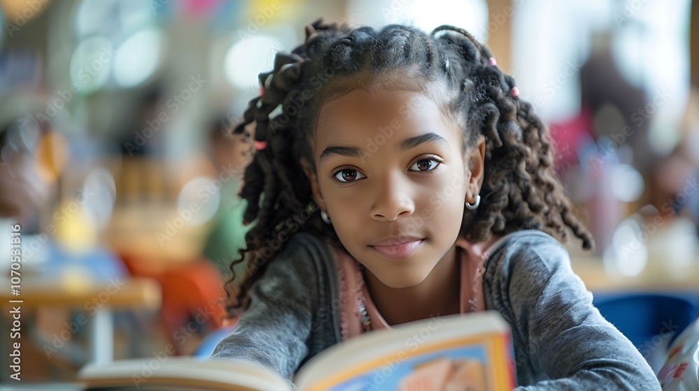 young girl with dreadlocks is looking at a book young girl with dreadlocks is looking at a book