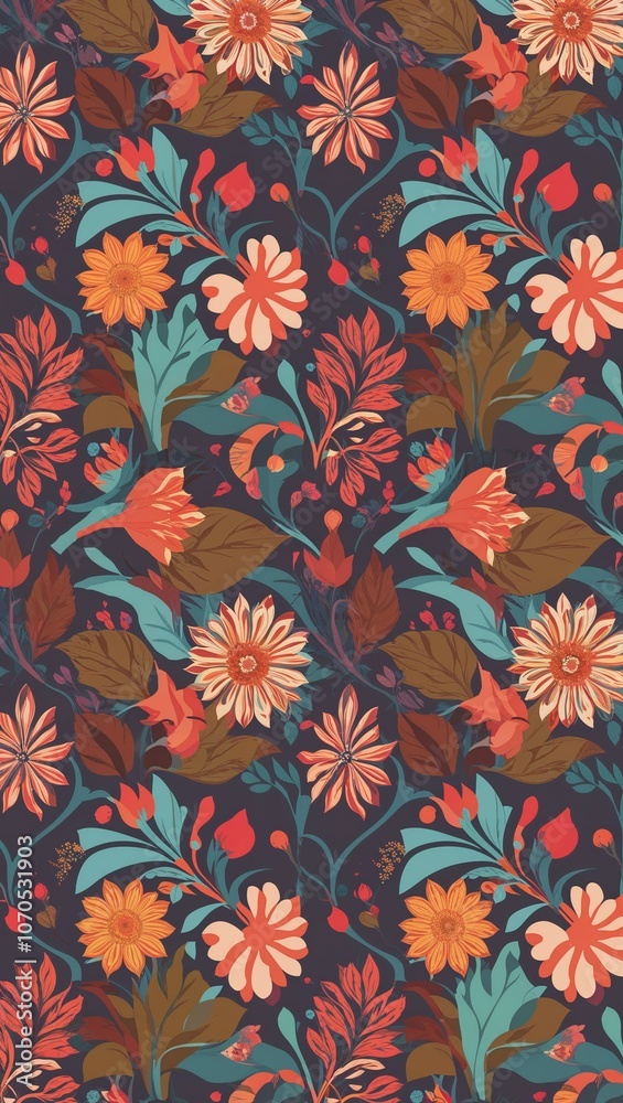 Intricate abstract floral pattern design element in illustration background Intricate abstract floral pattern design element in illustration background