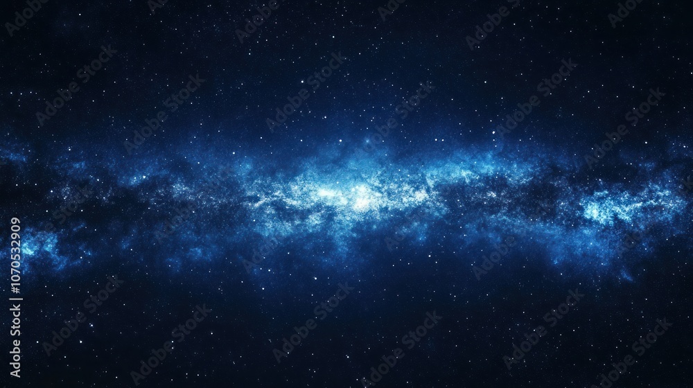 Naklejka premium A Celestial Tapestry: The Milky Way's Cosmic Glow