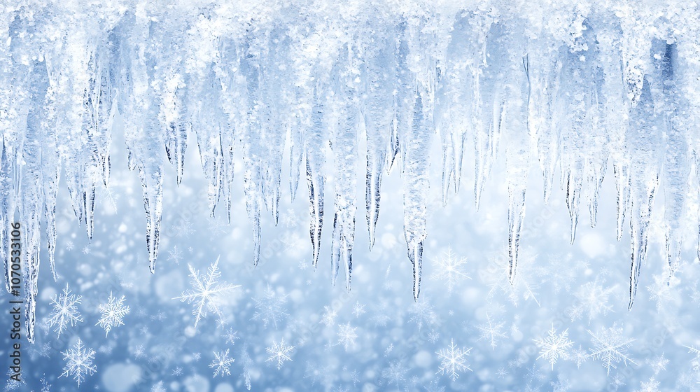Ice-textured 3D 11.11 with snowflakes falling in the background Ice-textured 3D 11.11 with snowflakes falling in the background