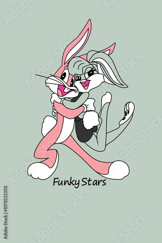 Funky Star cartoon vector file for t-shirt print design