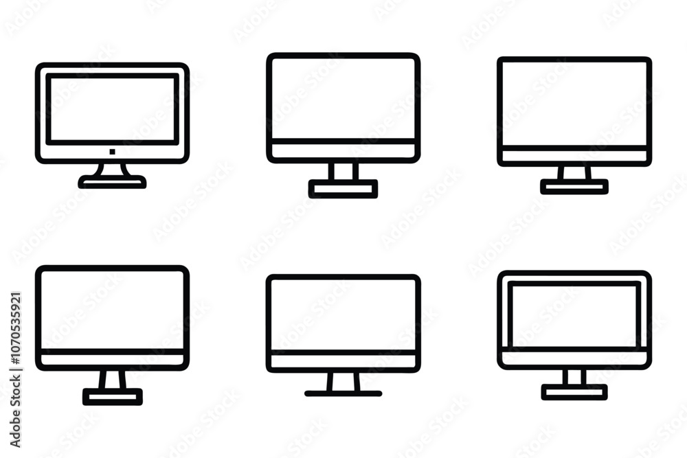 Monitor icon bundle set in vector art Monitor icon bundle set in vector art