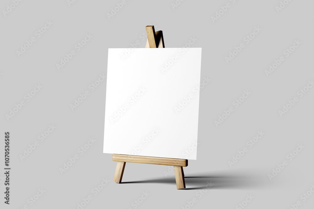 Paper on Wood Easel Stand Mockup Paper on Wood Easel Stand Mockup