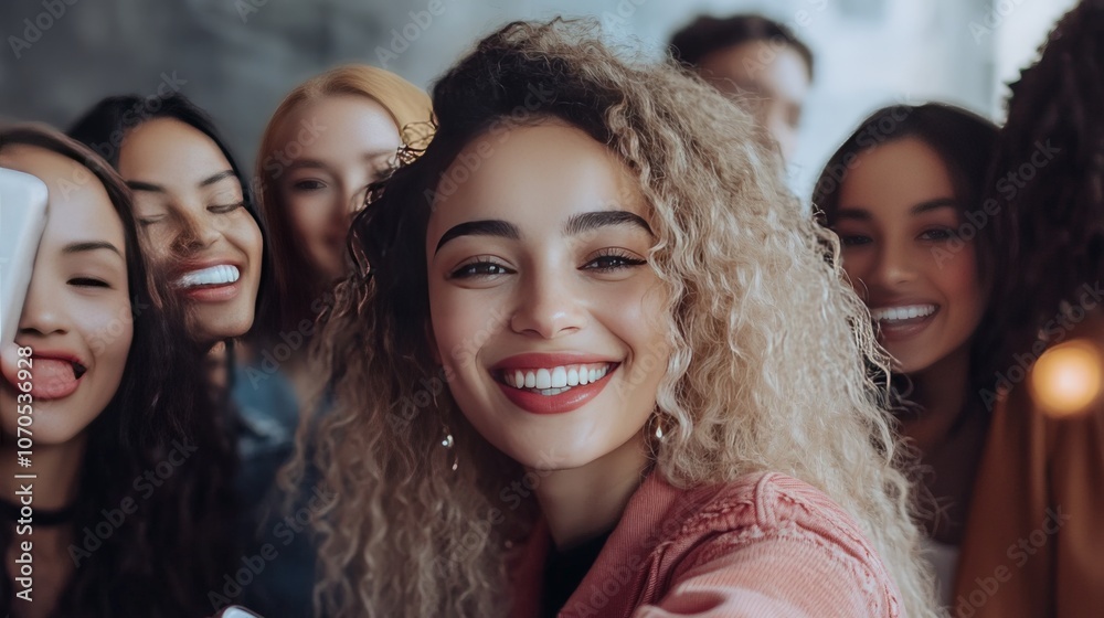 Obraz premium A group of online influencers sharing posts and receiving engagement notifications, showcasing their reach and popularity