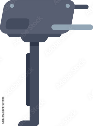Powerful boat motor is shown, ready to propel a vessel through the water