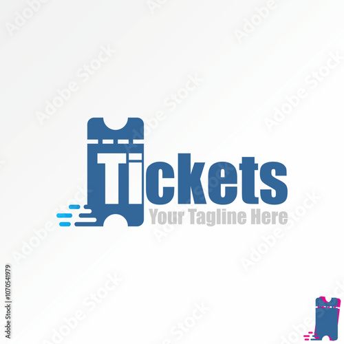 Logo design graphic concept creative premium vector stock image graphic word text Tickets font cinema perform speed fast agent monogram film concert