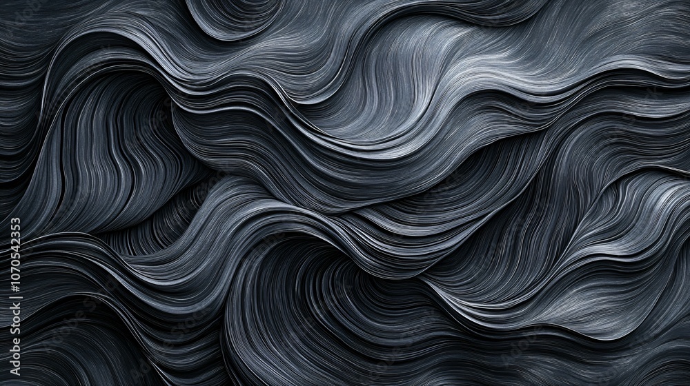 Wavy black lines on dark gray background with flowing organic shapes, pattern, wavy, black, lines, dark gray, background, flowing Wavy black lines on dark gray background with flowing organic shapes, pattern, wavy, black, lines, dark gray, background, flowing