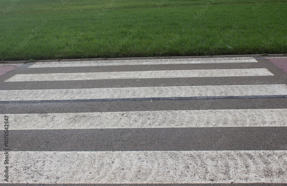 Fototapeta premium marking on asphalt, pedestrian crossing.