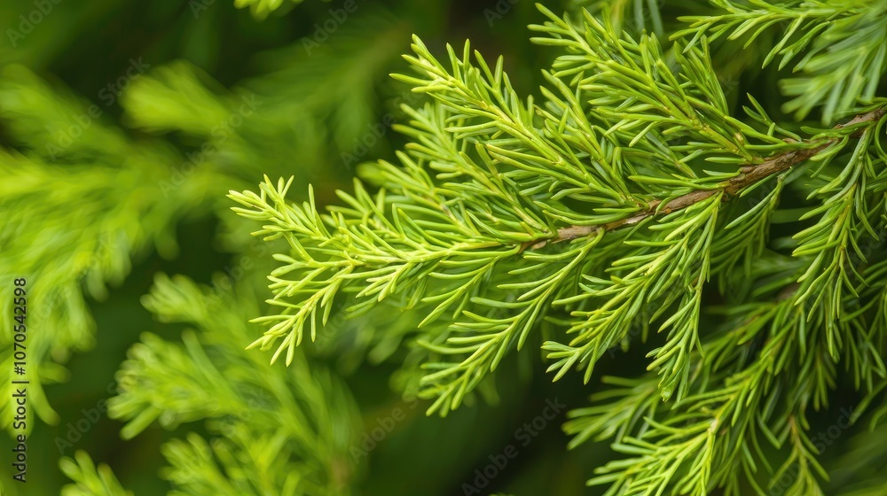 Close-up of green conifer needles. Close-up of green conifer needles.