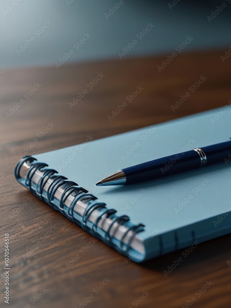 Notepad on a table with pen before meeting tone business concept Notepad on a table with pen before meeting tone business concept