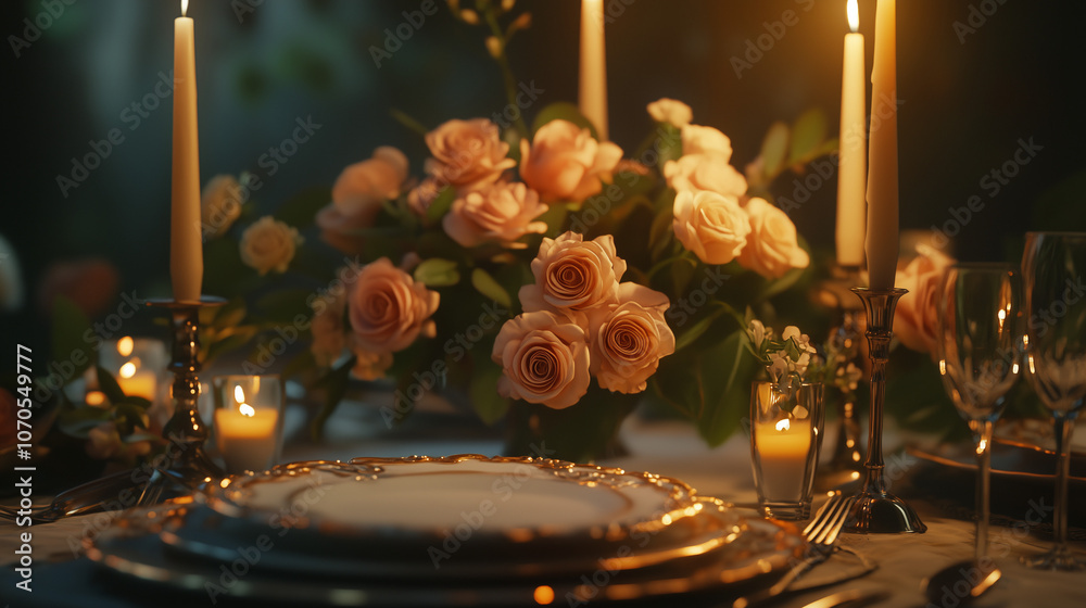 table setting with flowers table setting with flowers