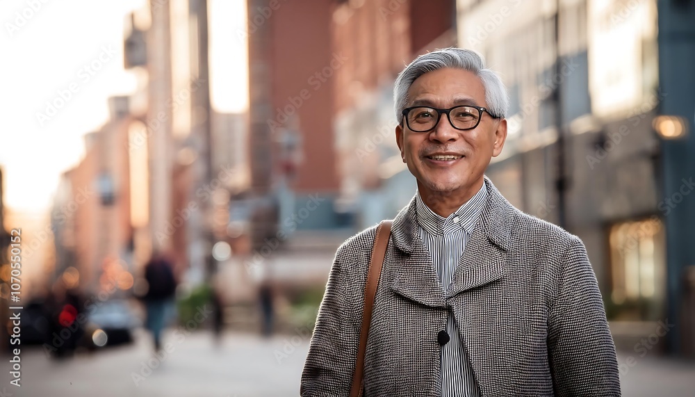 Smiling businesswoman in a suit looking confident, standing outdoors in the city Smiling businesswoman in a suit looking confident, standing outdoors in the city