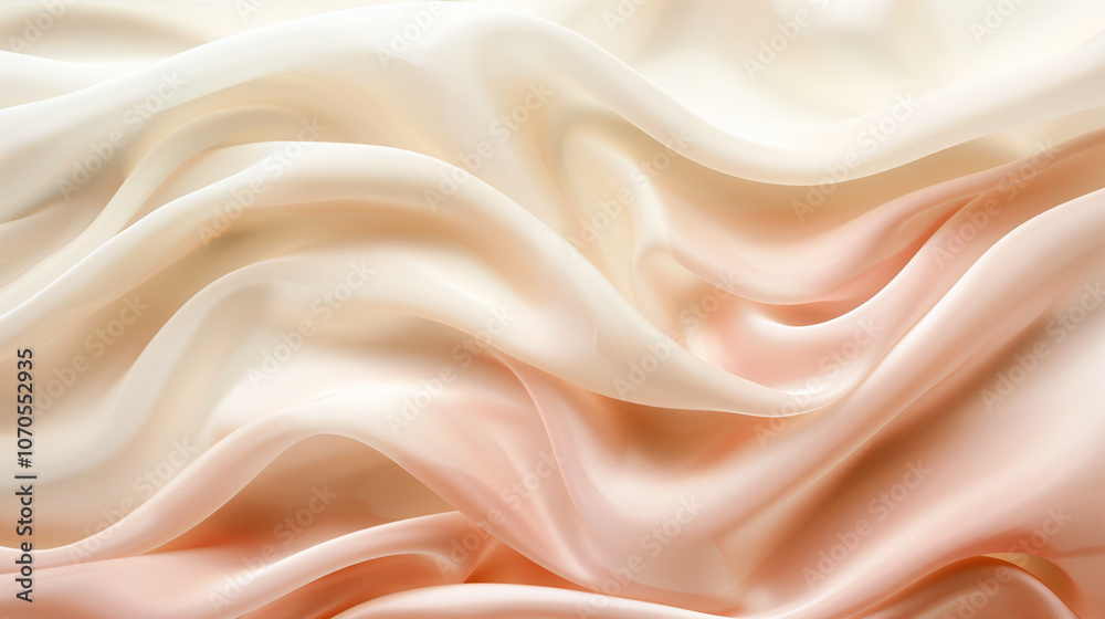 Obraz premium 3d wallpaper abstract business background, Abstract, rippling waves in shades of pale pink and soft beige, with smooth, rounded textures and soothing gradients.