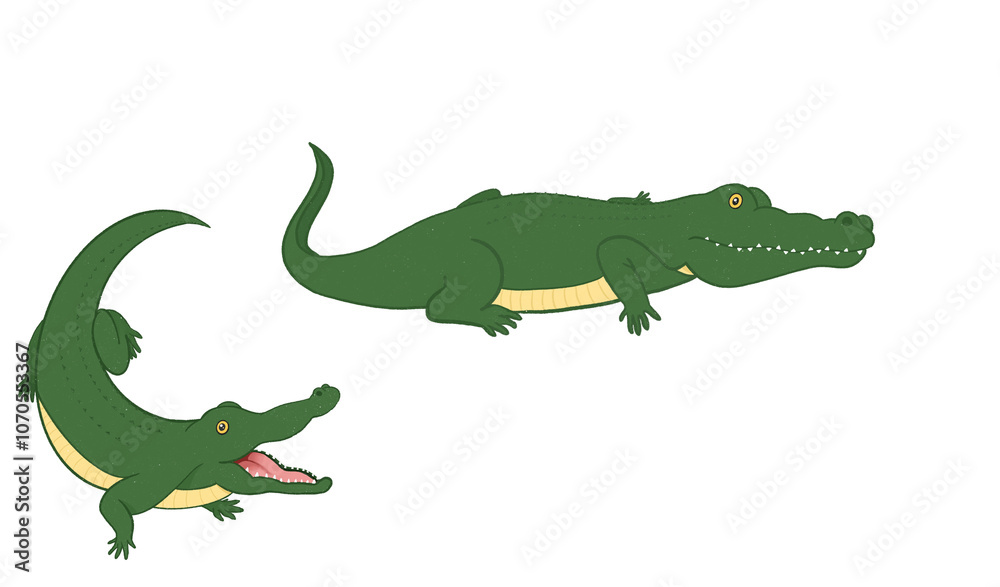 Fototapeta premium Crocodile illustration for kids print 