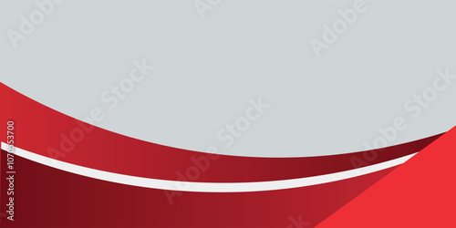 Red curve on a white background vector. Dynamic shapes composition. Creative illustration for poster, web, landing, cover, greeting, EPS 1