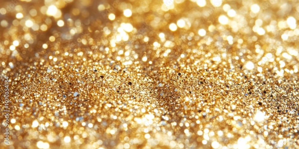 Sparkling gold nail polish, showing off its shiny, metallic finish. This is the kind of polish you'd use to create a glamorous look.