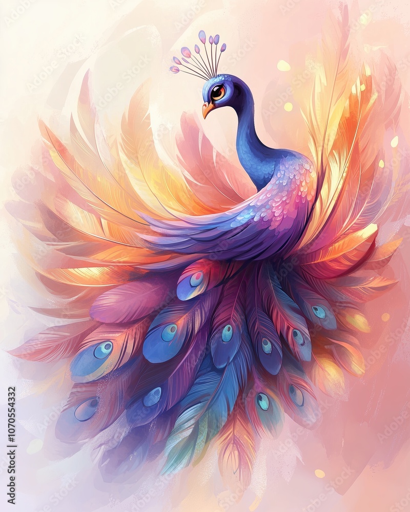 Obraz premium Soft-Toned Bird Illustration