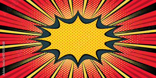 Retro comic book explosion design background.