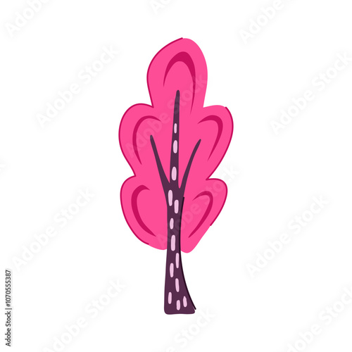 sketch tree doodle flat cartoon. forest leaf, green drawing, creative simple sketch tree doodle flat sign. isolated symbol vector illustration
