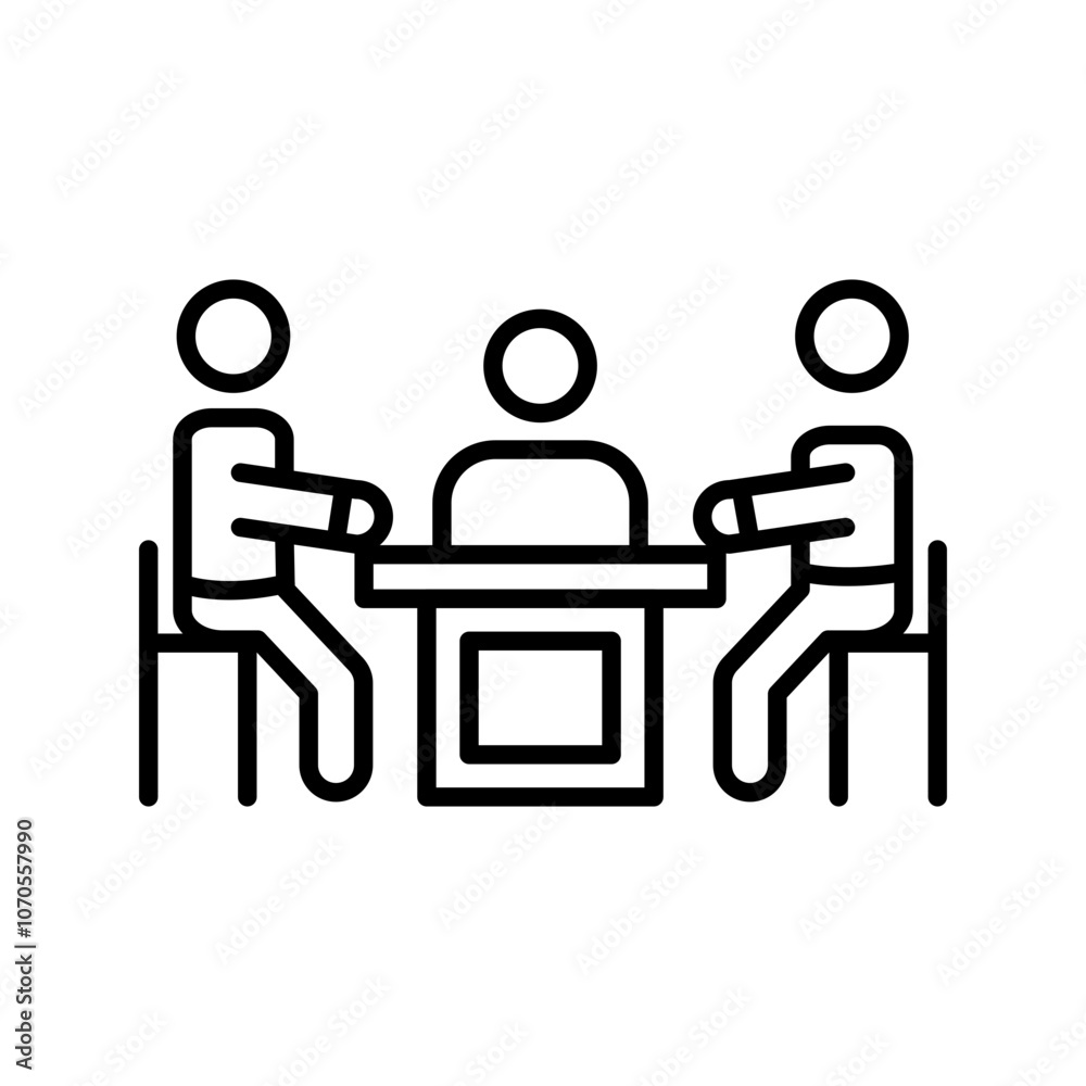 Fototapeta premium Meeting Outline Icon, Vector illustration