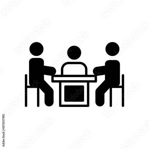 Meeting Glyph Icon, Vector illustration