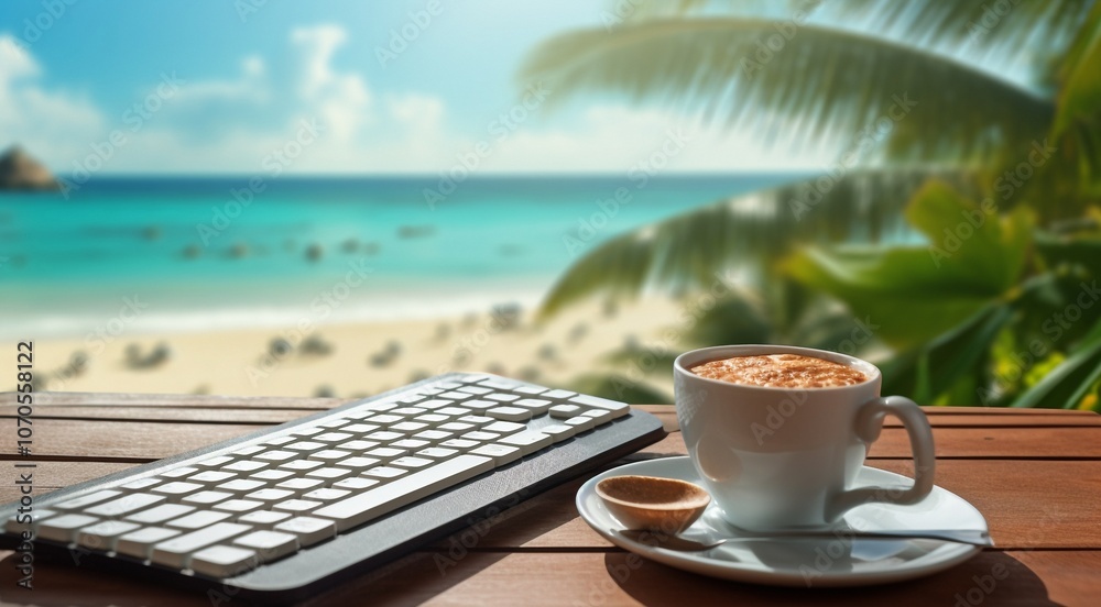 close-up of cup of coffee and laptop keyboard, business mans table, keyboard on the table, close-up of laptop keyboard, keyboard and cup of coffee close-up of cup of coffee and laptop keyboard, business mans table, keyboard on the table, close-up of laptop keyboard, keyboard and cup of coffee