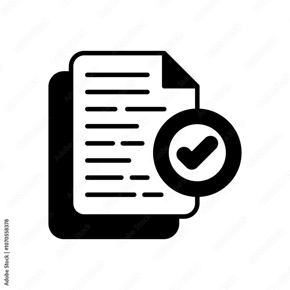 Approve Glyph Icon, Vector illustration Approve Glyph Icon, Vector illustration