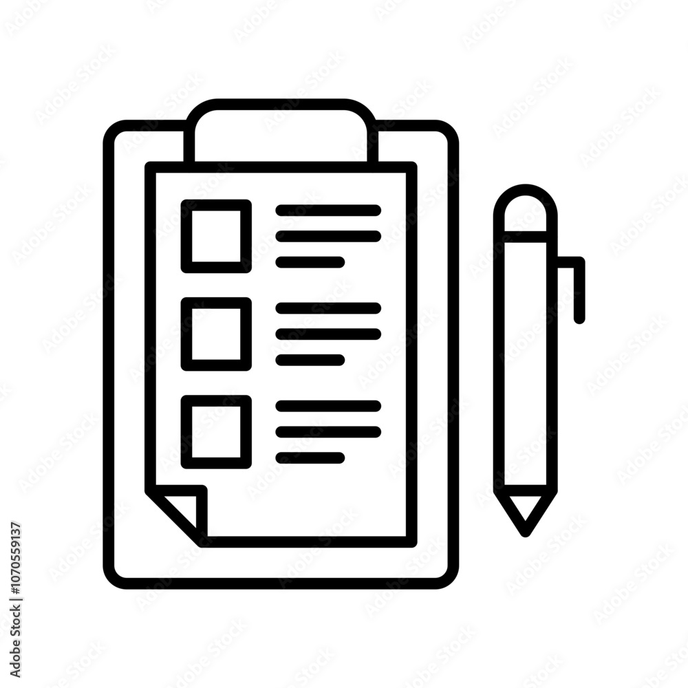 Fototapeta premium Evaluation Outline Icon, Vector illustration