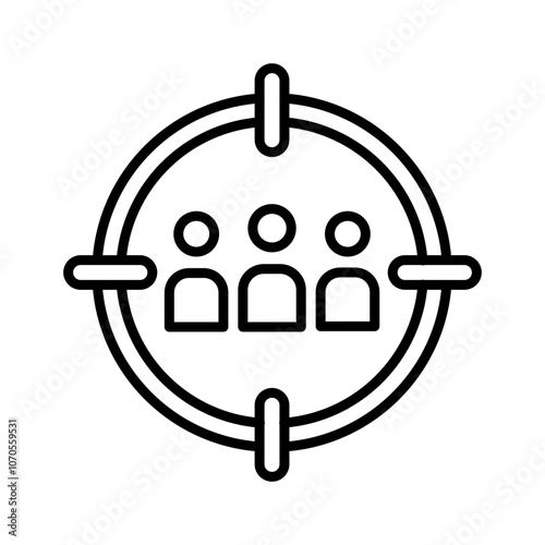 Team Target Outline Icon, Vector illustration