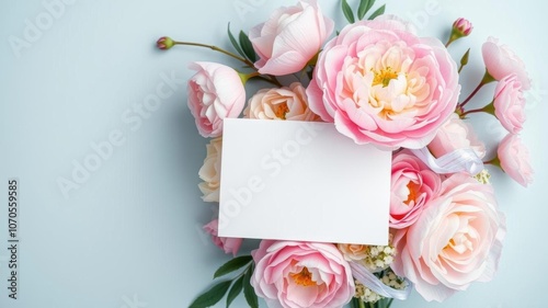 Fototapeta Naklejka Na Ścianę i Meble -  Blue peonies arranged in a beautiful bouquet with soft, pastel background, blue, peony