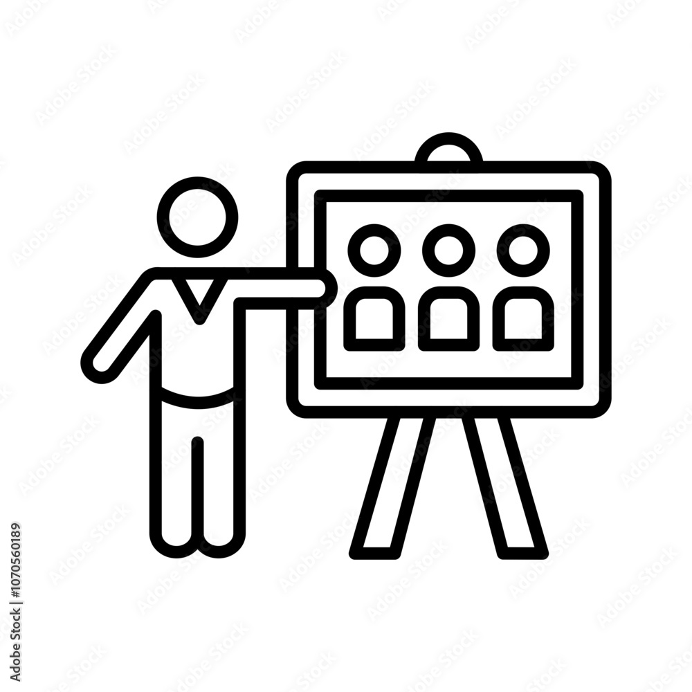 Naklejka premium Candidate Outline Icon, Vector illustration