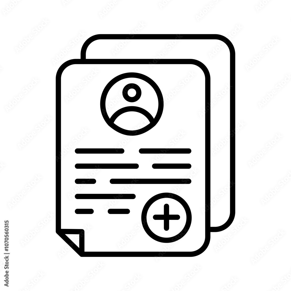 Add Resumein Outline Icon, Vector illustration Add Resumein Outline Icon, Vector illustration