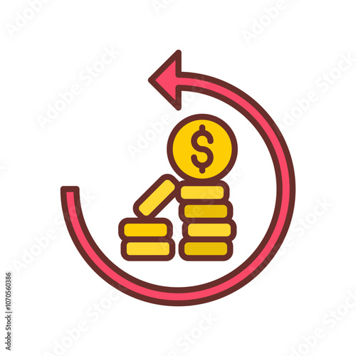 Investment Return Filled Icons , Vector illustration