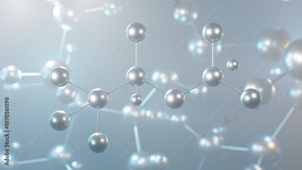 isoflurane molecular structure, 3d model molecule, anesthetic, structural chemical formula view from a microscope isoflurane molecular structure, 3d model molecule, anesthetic, structural chemical formula view from a microscope